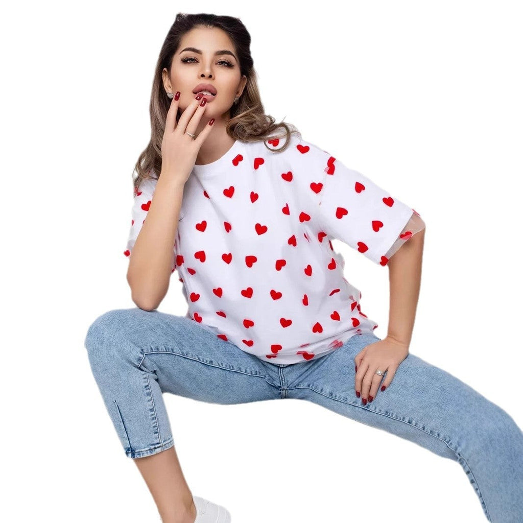 Amoria Heart Mesh Tee