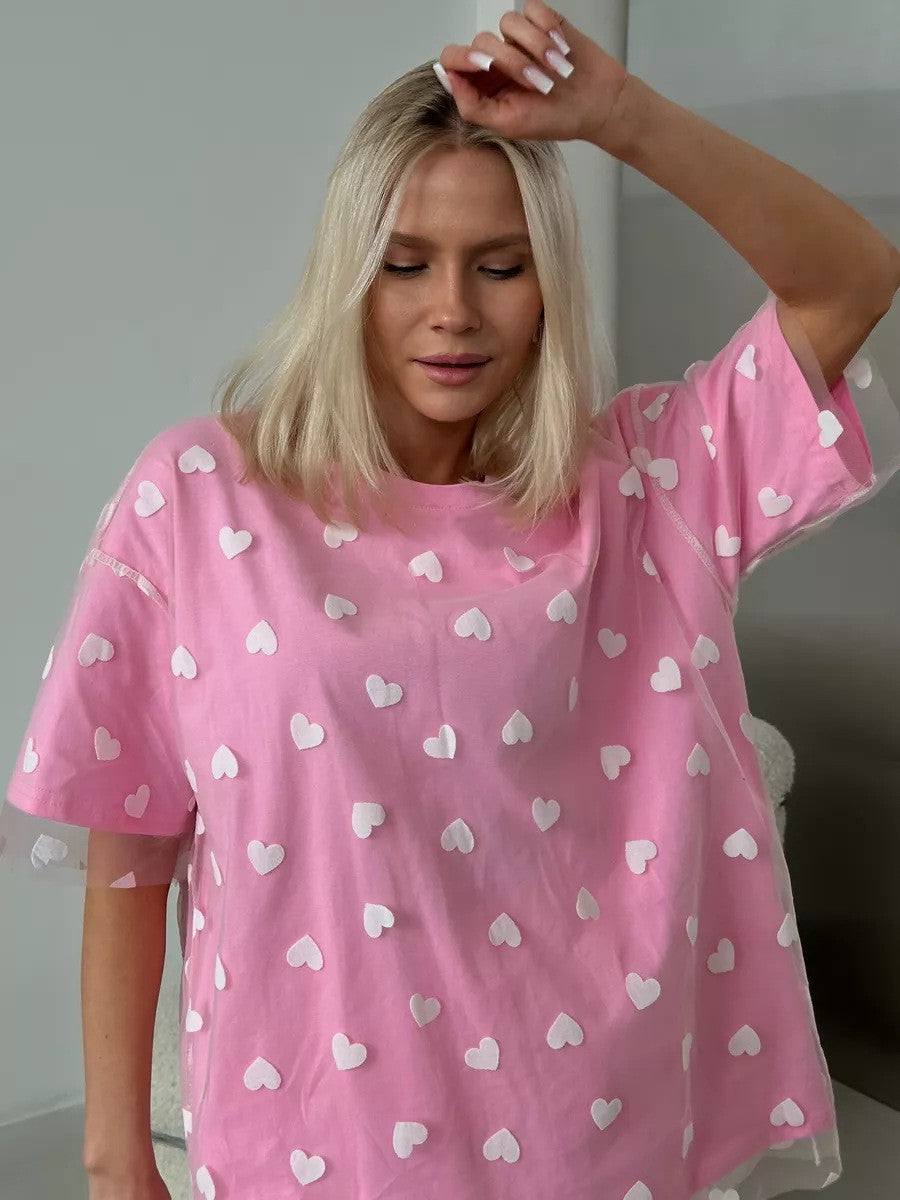 Amoria Heart Mesh Tee