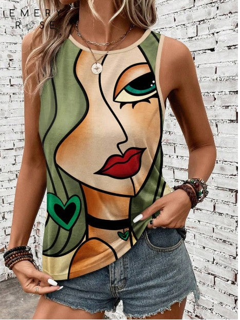 Artois Abstract Face Tank