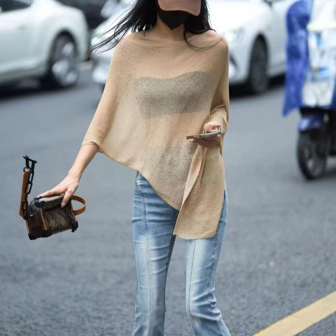 Elenya Draped Knit Shawl Top