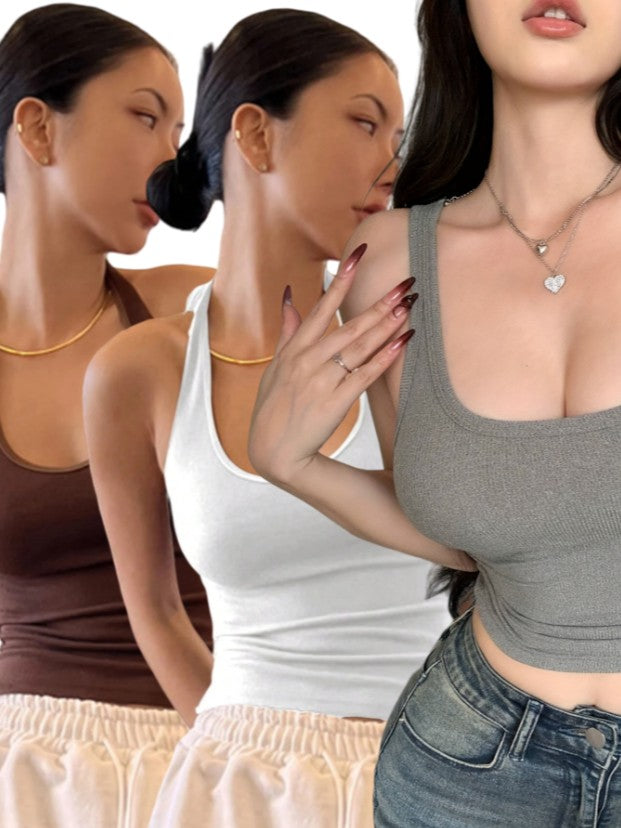 Kaia Ribbed Halter Trio Set