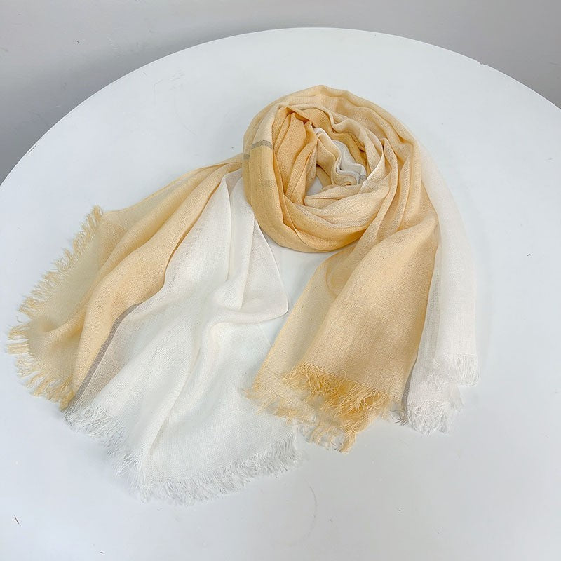 Liora Linen Plaid Scarf