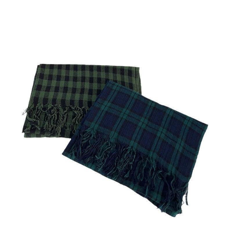 Liora Linen Plaid Scarf