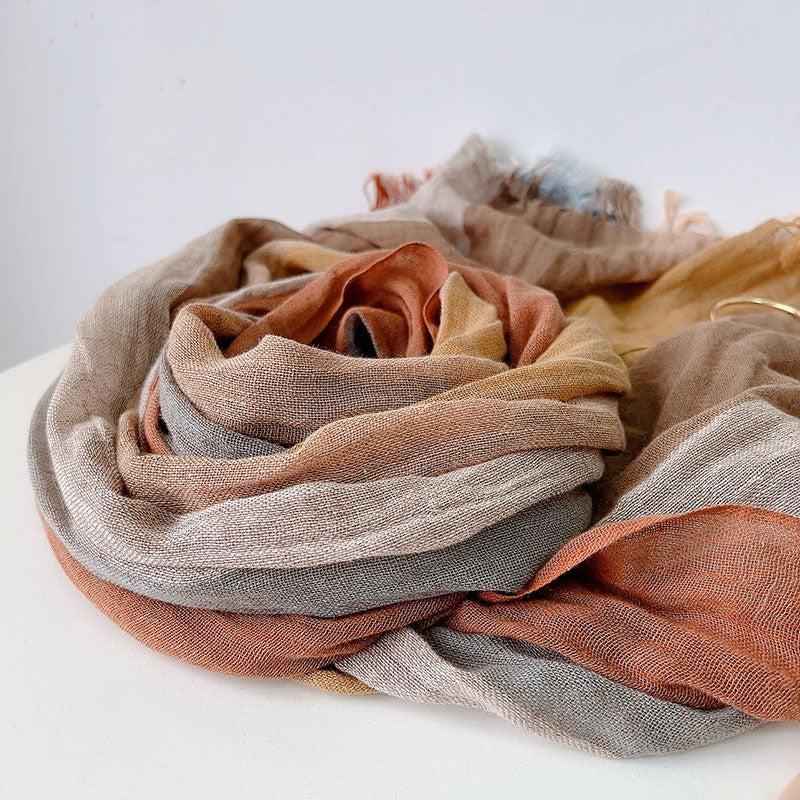Liora Linen Plaid Scarf