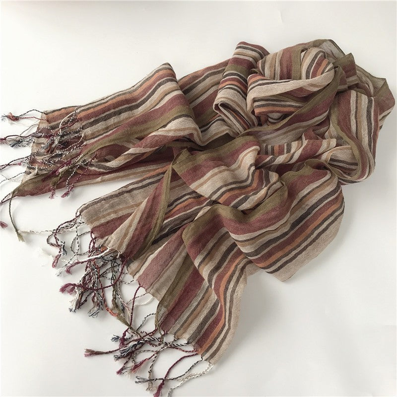 Liora Linen Plaid Scarf