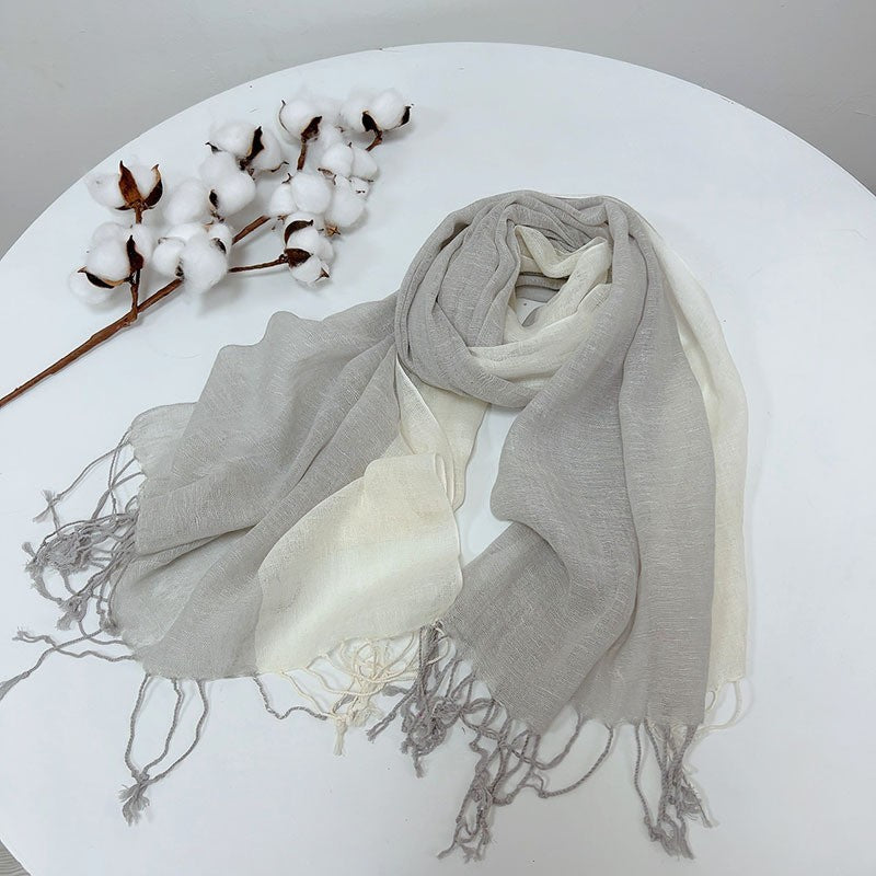Liora Linen Plaid Scarf