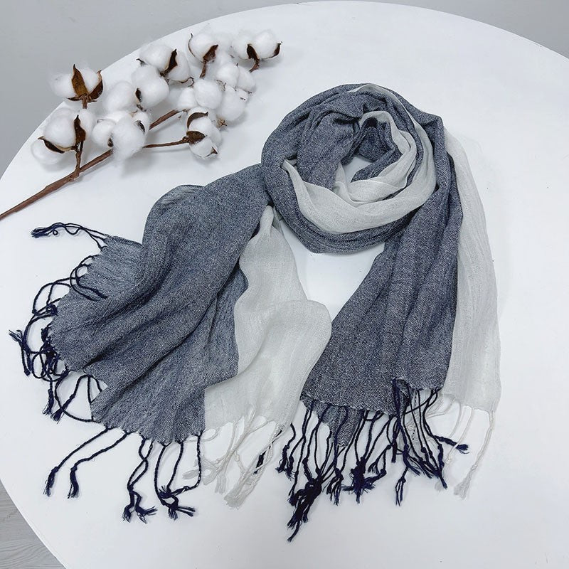Liora Linen Plaid Scarf