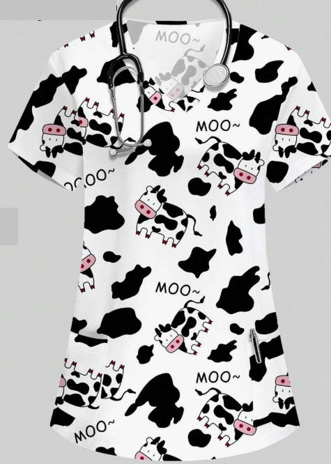 Maribel Vivid Print Scrub Top