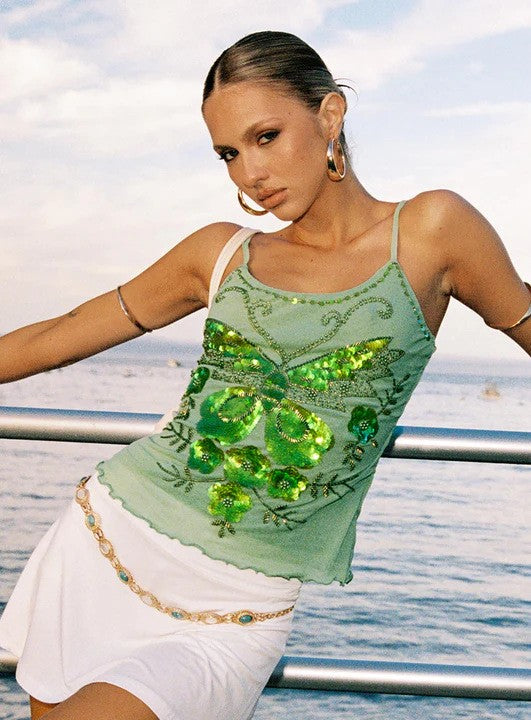 Noelle Sequin Strap Vest