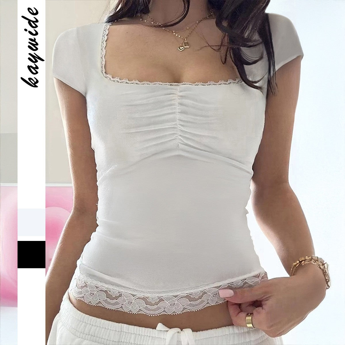 Selene Lace Slim Tee
