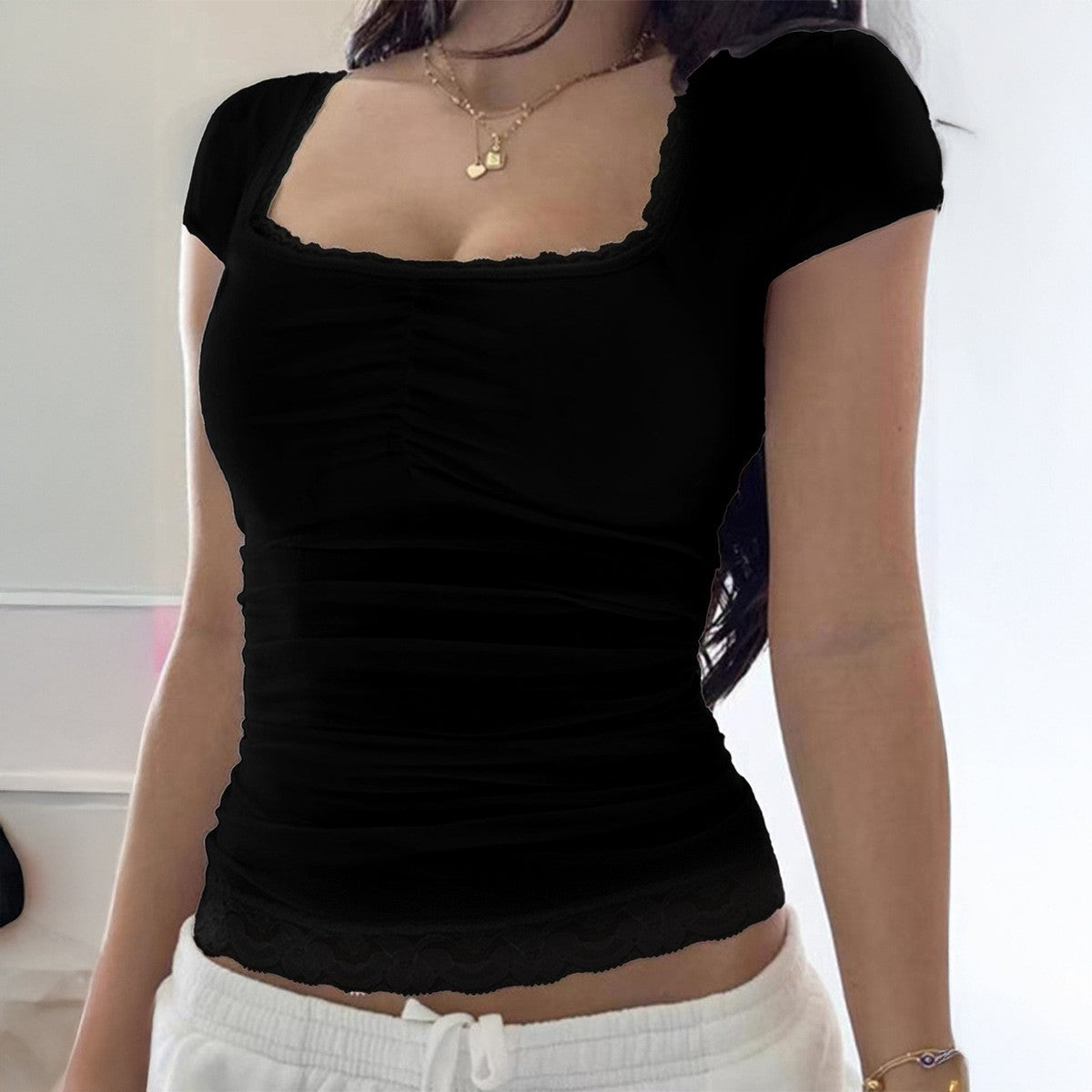 Selene Lace Slim Tee