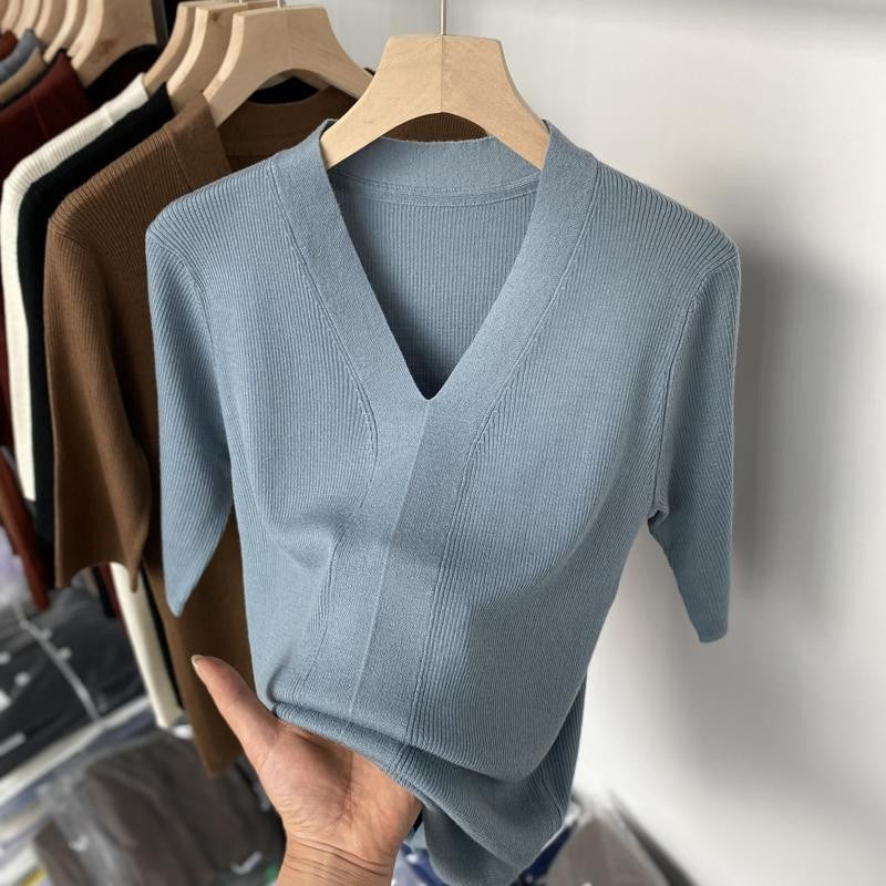 Solenne Ice-Silk Knit Top