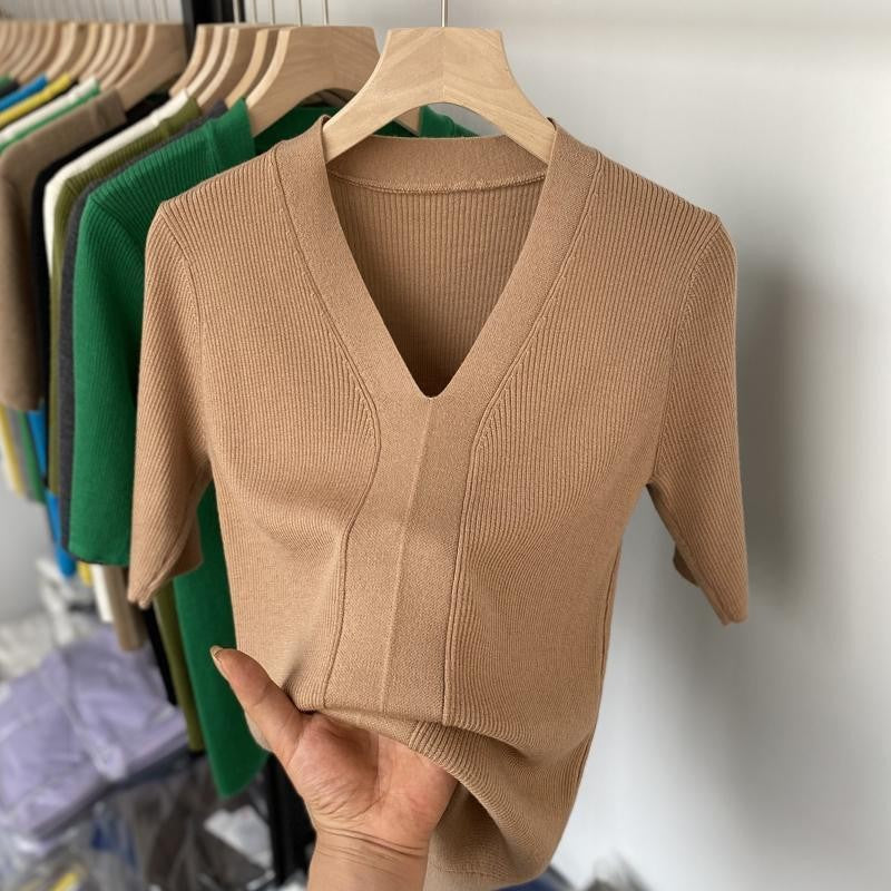 Solenne Ice-Silk Knit Top