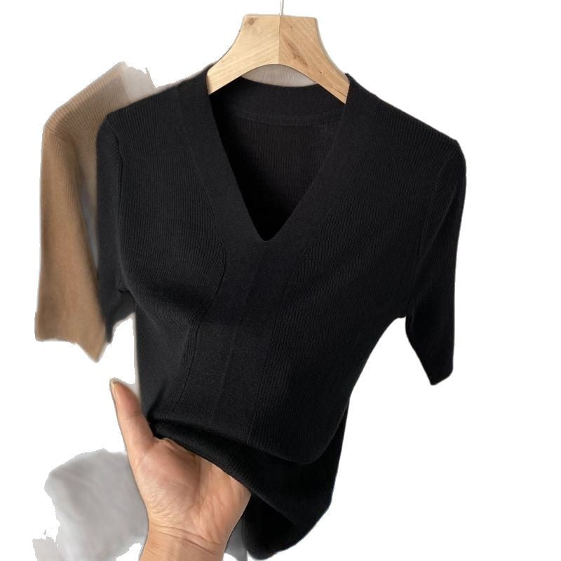 Solenne Ice-Silk Knit Top