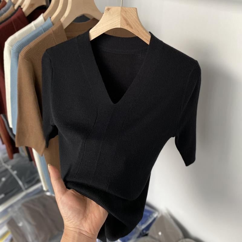 Solenne Ice-Silk Knit Top