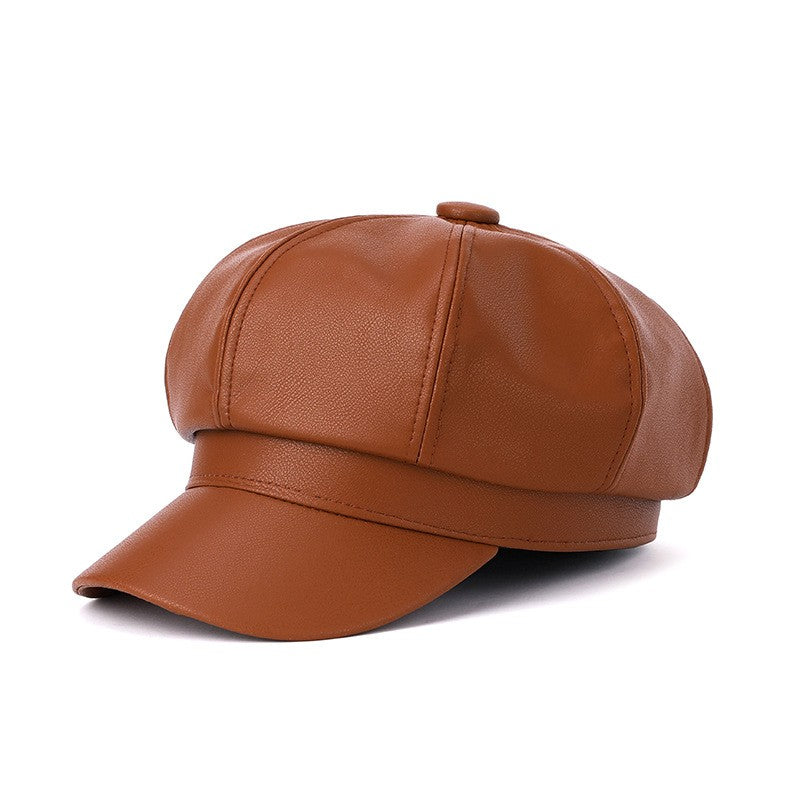 Veyra Leather Peaked Cap